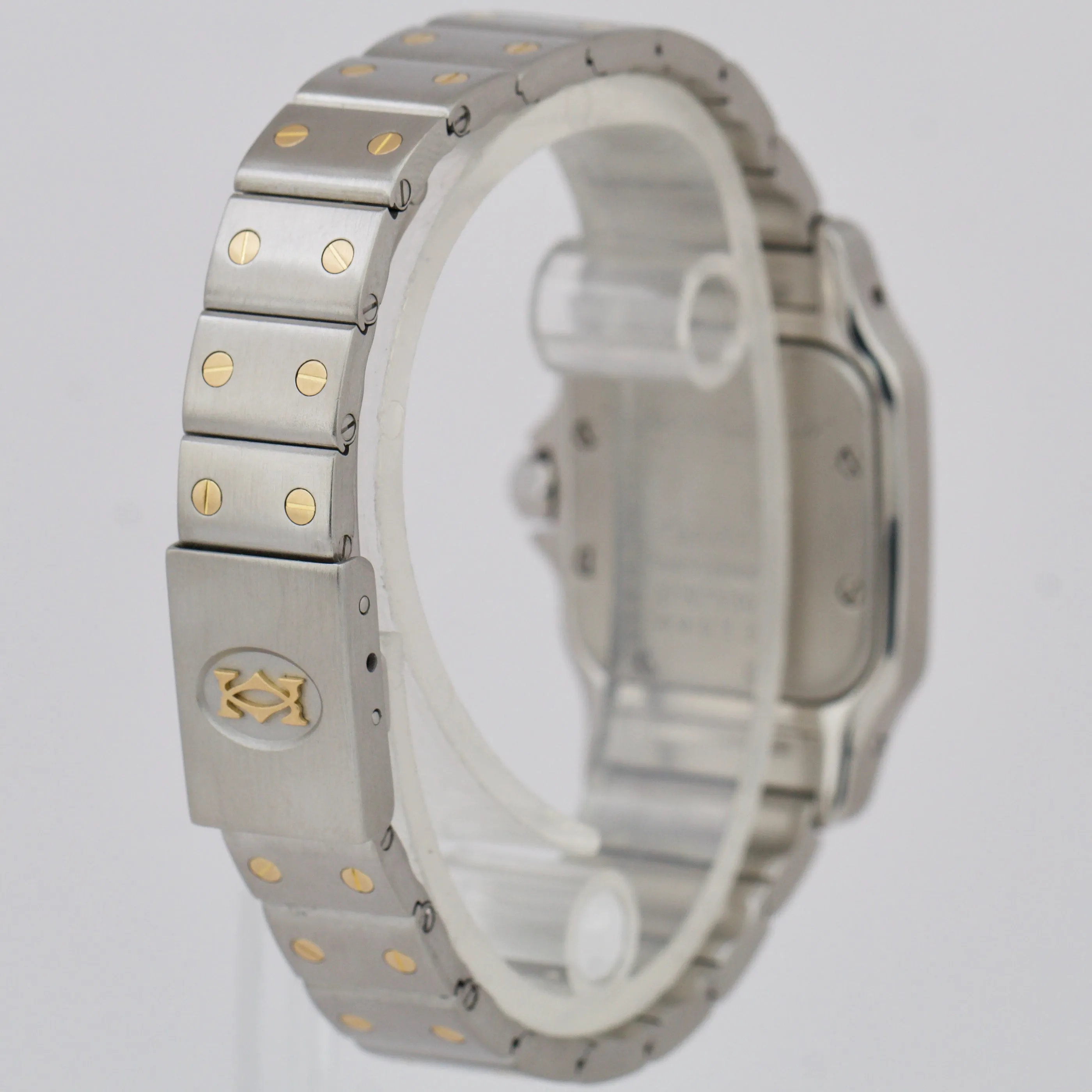 Ladies Cartier Santos Galbee Two Tone Patina Dial 24mm Quartz Watch 1057930 BOX