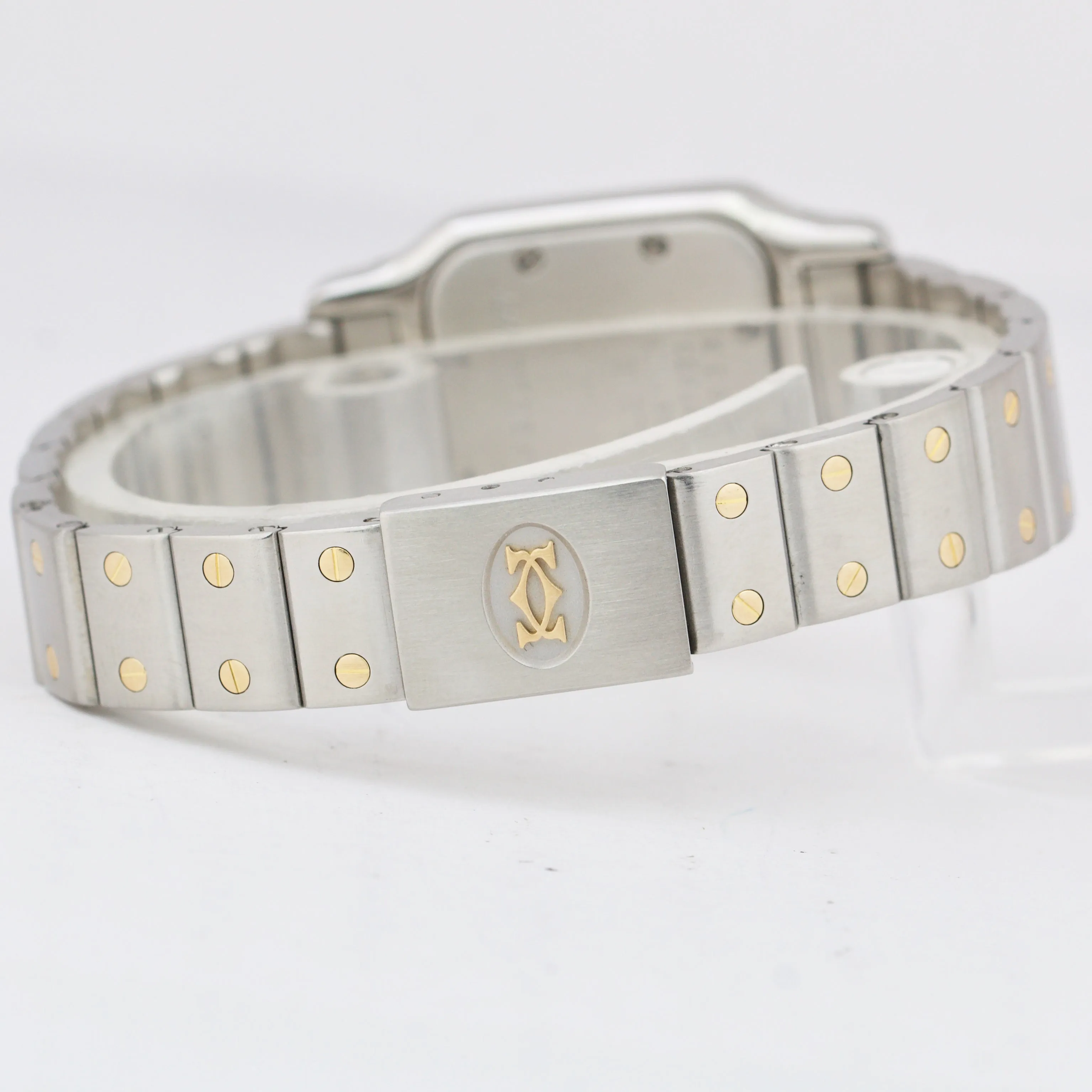 Ladies Cartier Santos Galbee Two Tone Patina Dial 24mm Quartz Watch 1057930 BOX