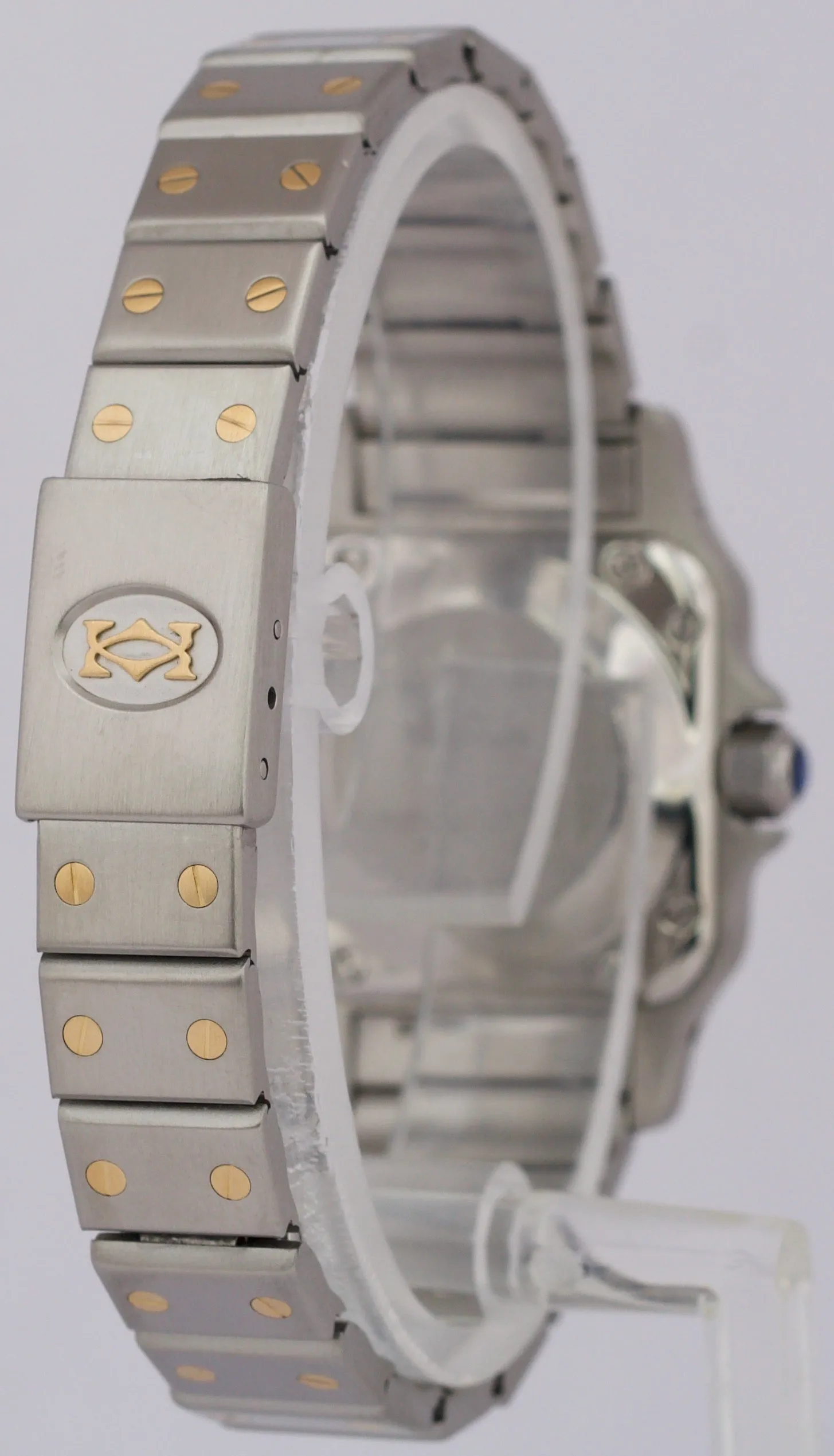 Ladies Cartier Santos IVORY ROMAN 18K Gold Stainless AUTOMATIC 24mm Watch 0902