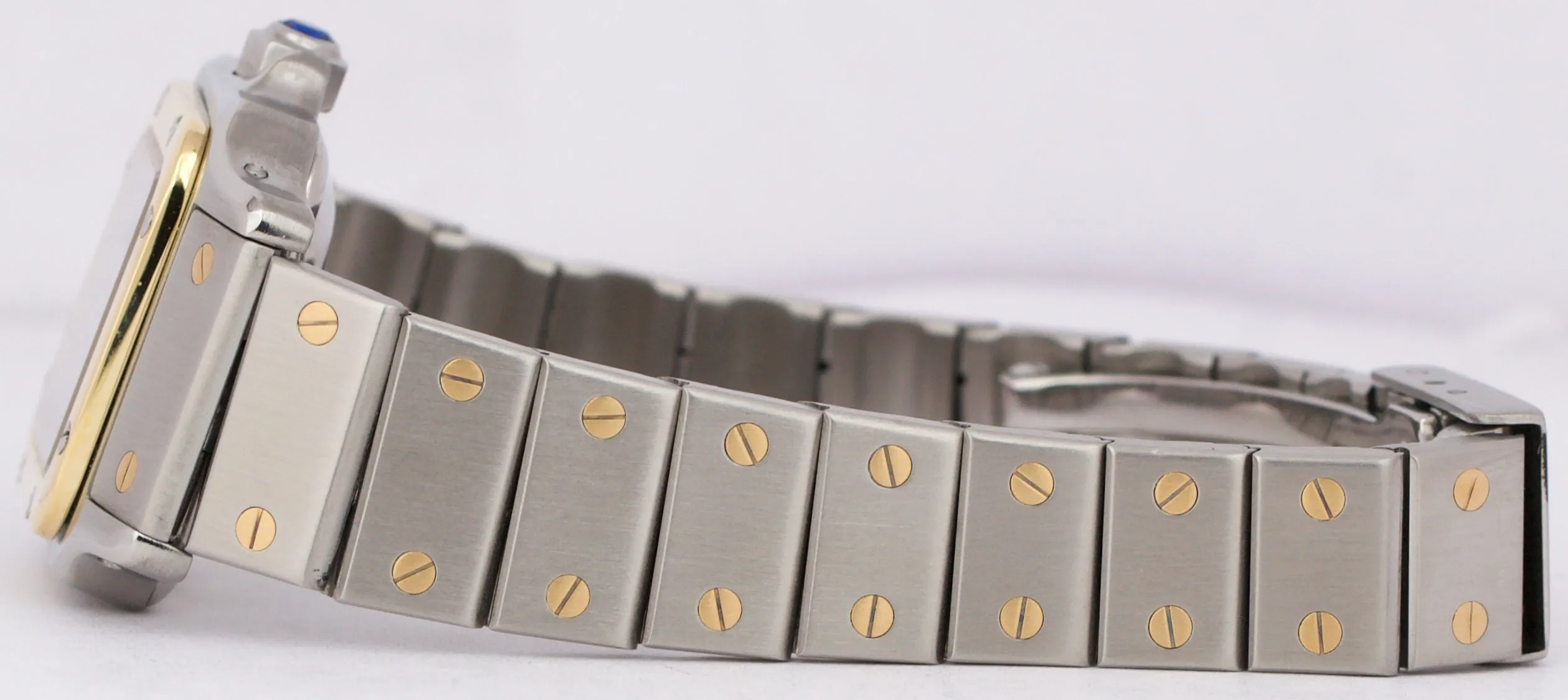 Ladies Cartier Santos IVORY ROMAN 18K Gold Stainless AUTOMATIC 24mm Watch 0902