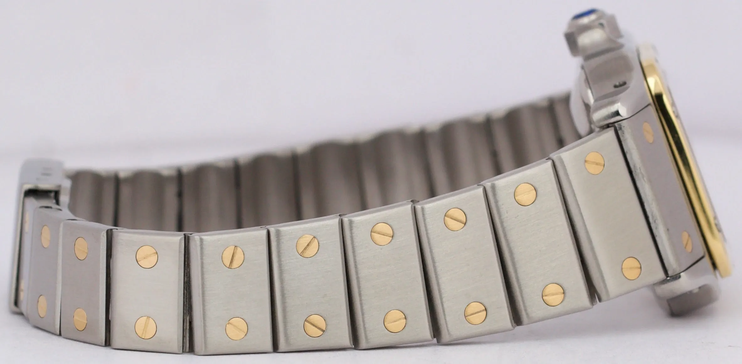 Ladies Cartier Santos IVORY ROMAN 18K Gold Stainless AUTOMATIC 24mm Watch 0902