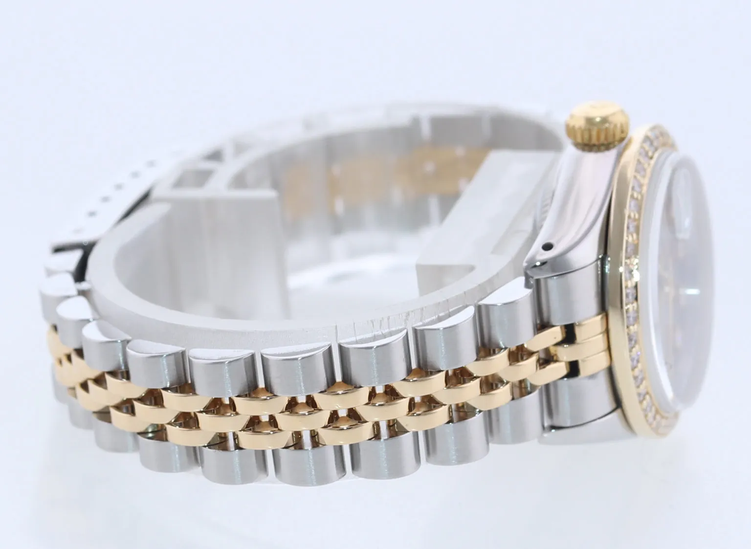 Ladies Rolex 69173 Two Tone 18k Gold 26mm MOP Diamond Watch Box