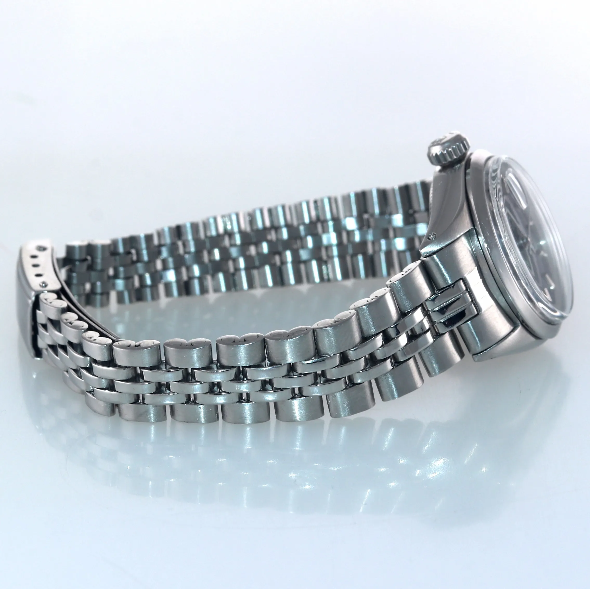 Ladies Rolex Date 6516 Steel Oyster Black Stick 24mm Watch Box