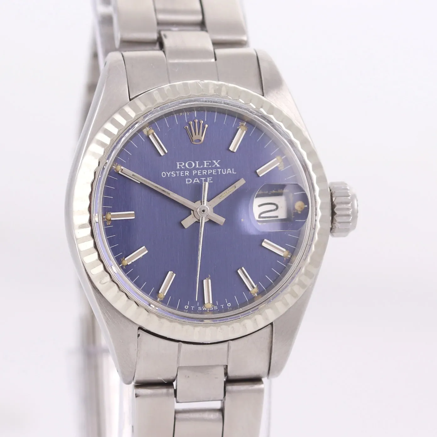 Ladies Rolex DateJust 26mm 6917 Stainless Steel Blue Dial Sigma Oyster Watch