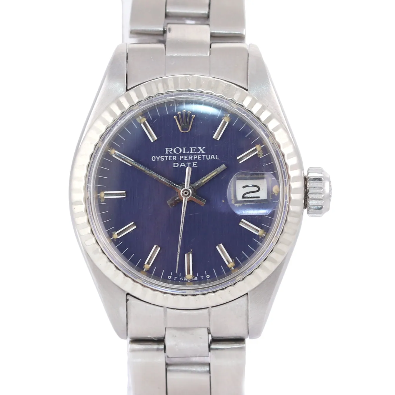 Ladies Rolex DateJust 26mm 6917 Stainless Steel Blue Dial Sigma Oyster Watch