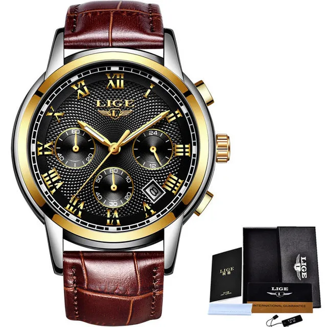 LIGE Fashion Sport Mens Watches