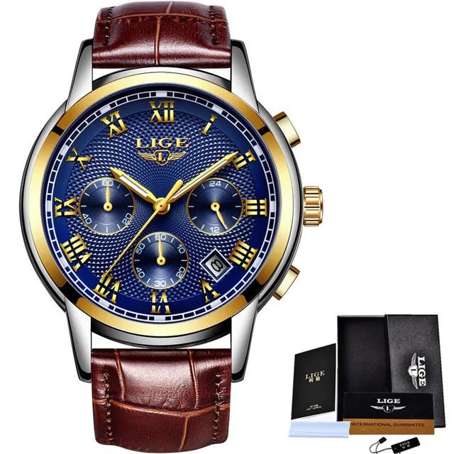 LIGE Fashion Sport Mens Watches