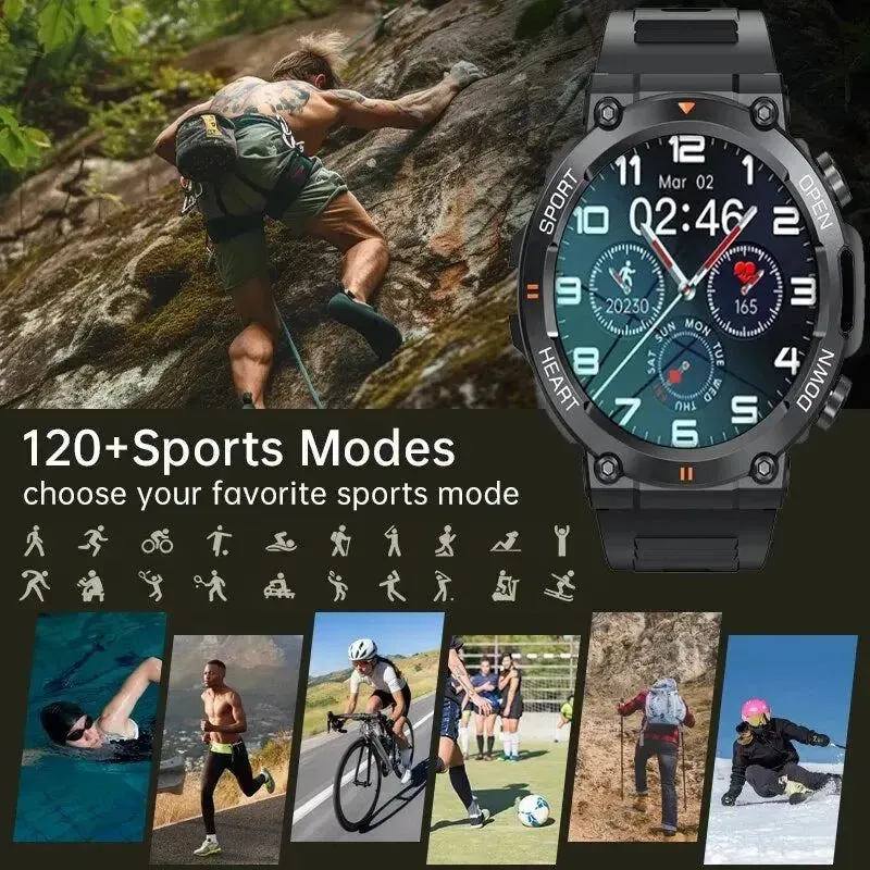 LOPOM Military Smart Watch Men Sports Electronics Smartwatch Women Fitness Tracker 1.39'' K56 PRO 2024 Bluetooth Call Waterproof