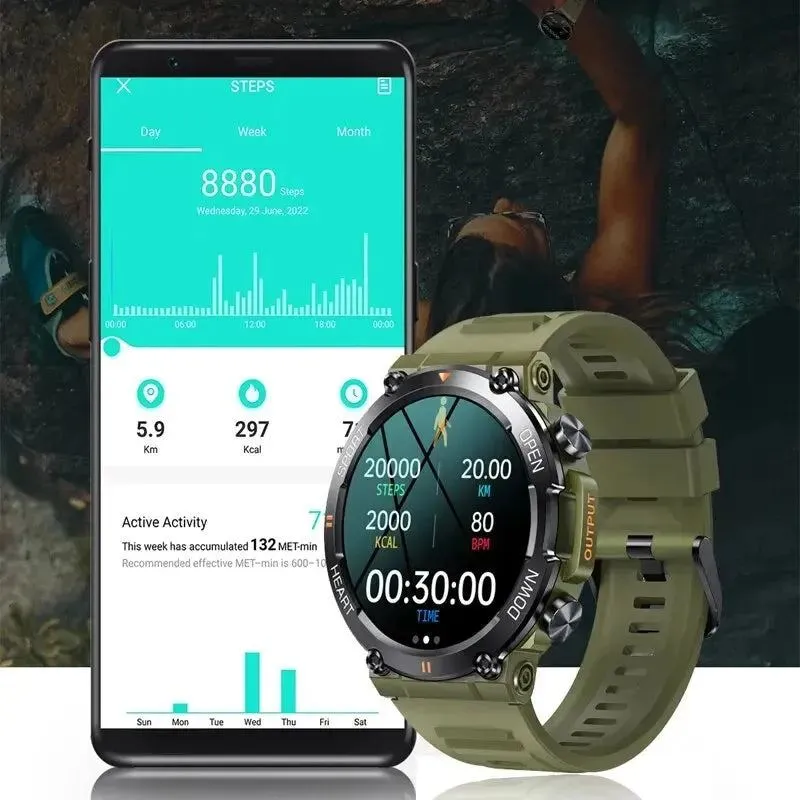 LOPOM Military Smart Watch Men Sports Electronics Smartwatch Women Fitness Tracker 1.39'' K56 PRO 2024 Bluetooth Call Waterproof