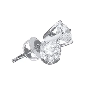Lovely 14K White Gold Round Diamond Solitaire Stud Earrings 5/8 CTTW