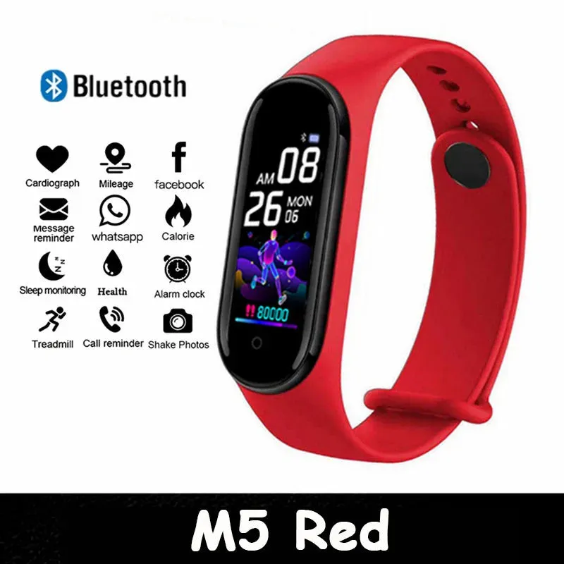 M5 Smart Watch Men Women Smartwatch Blood Pressure Heart Rate Monitor Sport Fitness Tracker Bracelet Smart Watches for Xiaomi