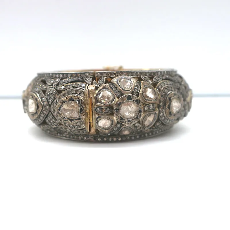 Maharaja Jewels Bracelet 24 ct Gold Sterling Silver 6.5 ct Diamonds