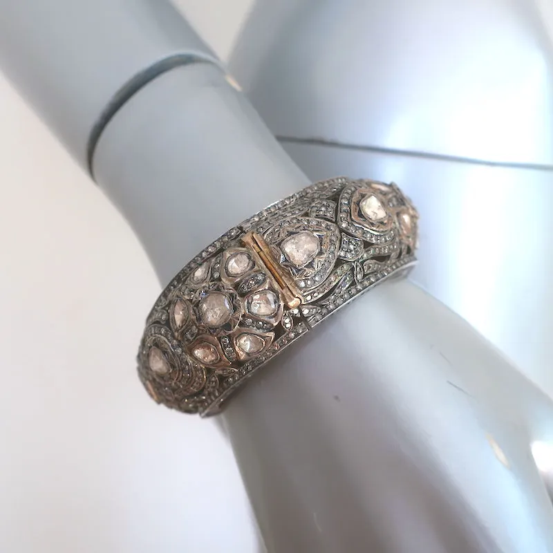 Maharaja Jewels Bracelet 24 ct Gold Sterling Silver 6.5 ct Diamonds