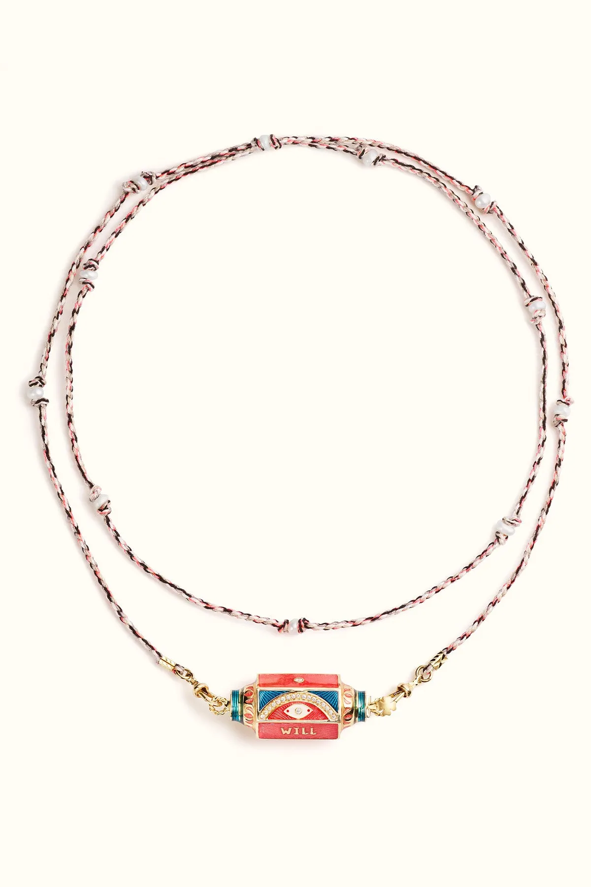 MARIE LICHTENBERG | 14K GOLD EYE WILL PINK NECKLACE
