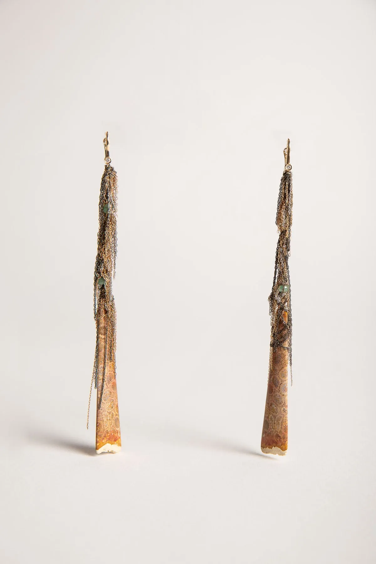 MARTIN BERNSTEIN | GOLD AMMONITE EMERALD EARRINGS
