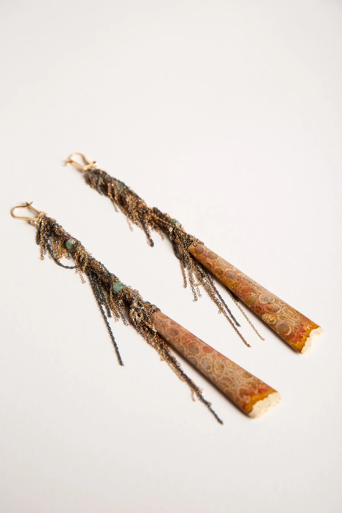 MARTIN BERNSTEIN | GOLD AMMONITE EMERALD EARRINGS
