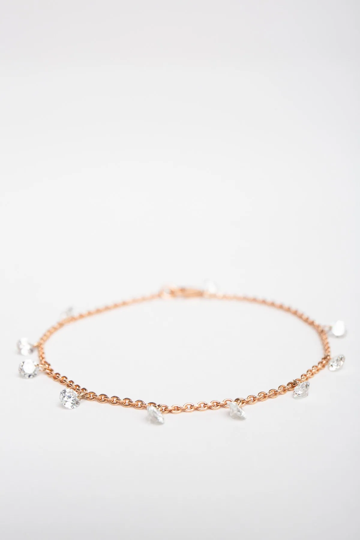 MAUD JEWELRY | 18K ROSE GOLD DIAMOND DROPS BRACELET