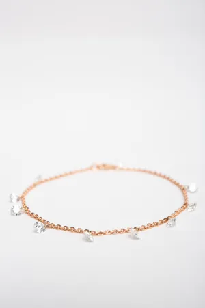 MAUD JEWELRY | 18K ROSE GOLD DIAMOND DROPS BRACELET