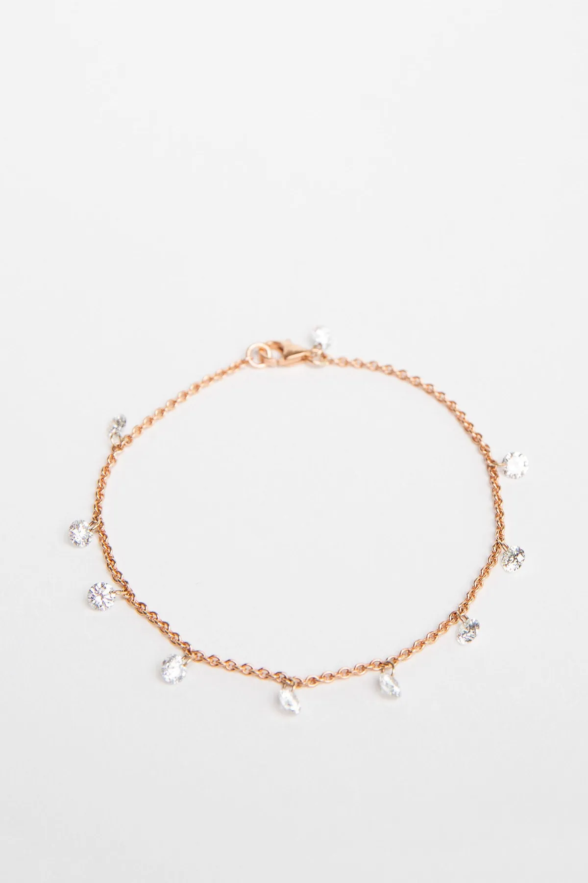 MAUD JEWELRY | 18K ROSE GOLD DIAMOND DROPS BRACELET