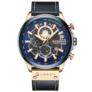Men Fashion Quartz Watches Leather Strap Sport Quartz Wristwatch