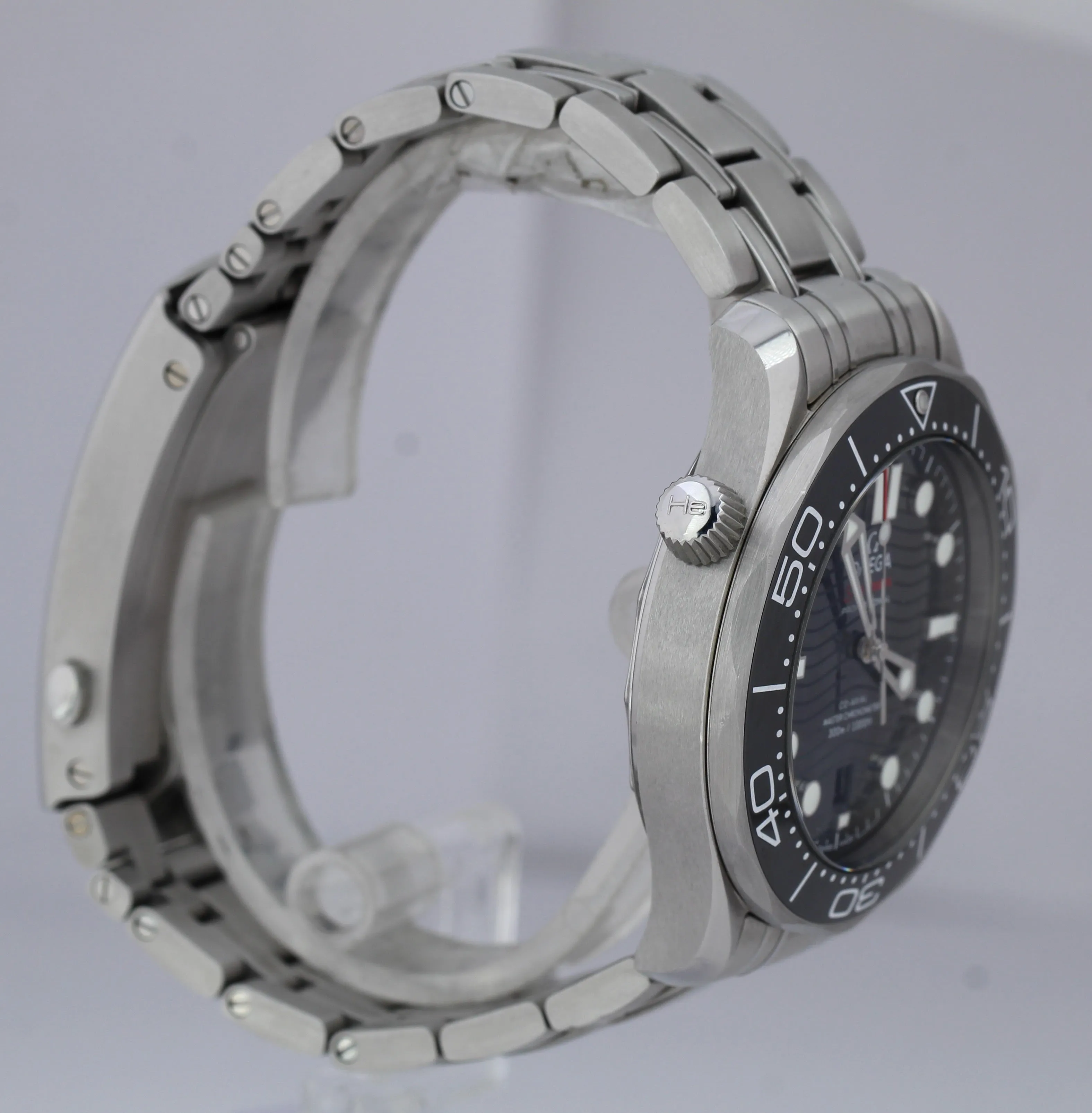 Men's Omega Seamaster Diver 300M 42mm Black Wave Steel Watch 210.30.42.20.01.001