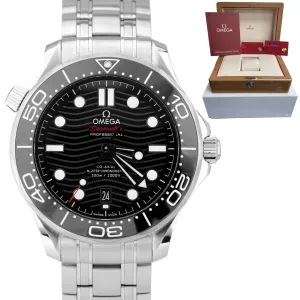 Men's Omega Seamaster Diver 300M 42mm Black Wave Steel Watch 210.30.42.20.01.001