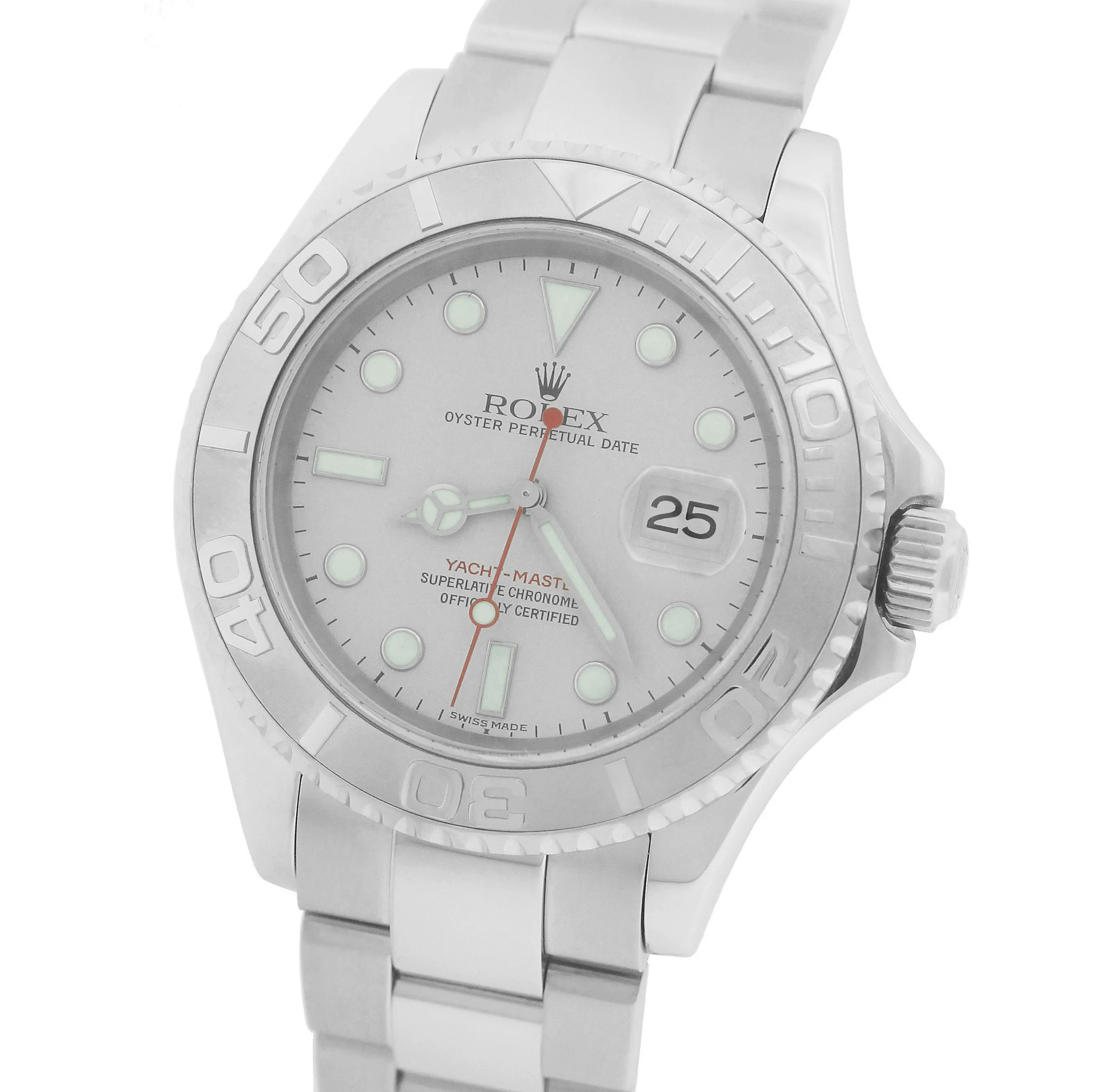 Men's Rolex Yacht-Master 16622 Stainless Steel Platinum Rolesium 40mm Date Watch