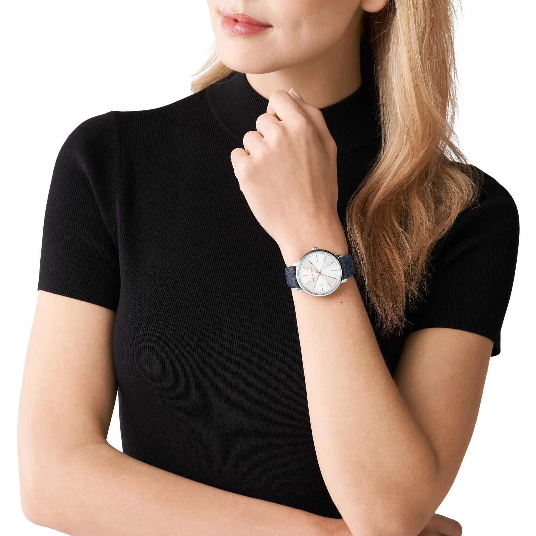 Michael Kors Pyper Three-Hand Navy PVC Watch (Model: MK7244)