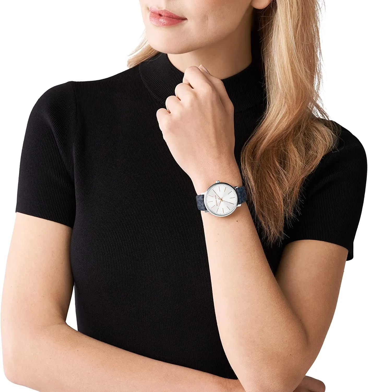 Michael Kors Pyper Three-Hand Navy PVC Watch (Model: MK7244)