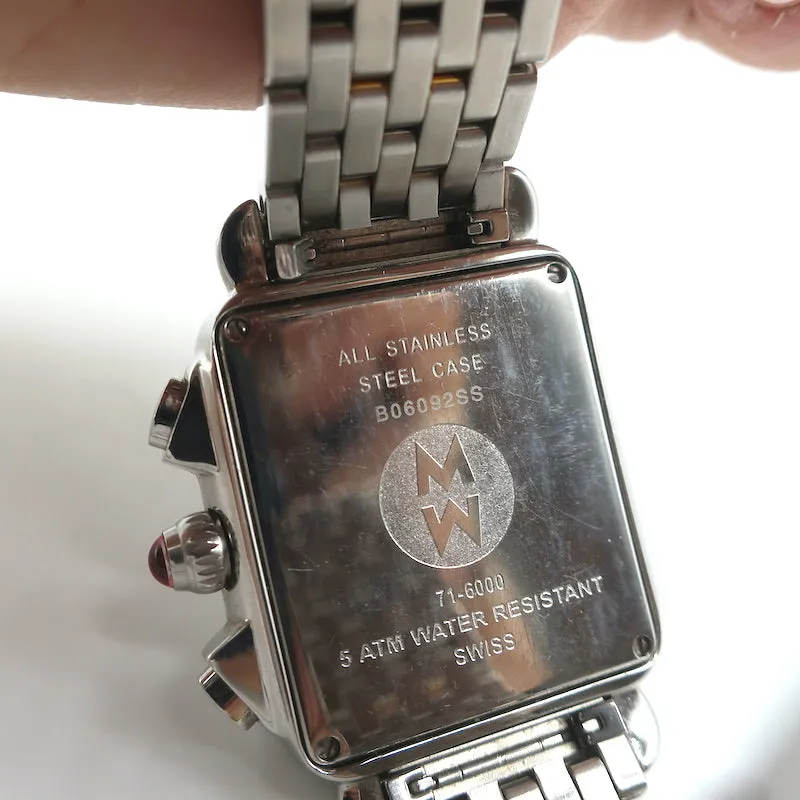 Michele Deco Mother of Pearl Dial Diamond Chronograph Watch 71-6000