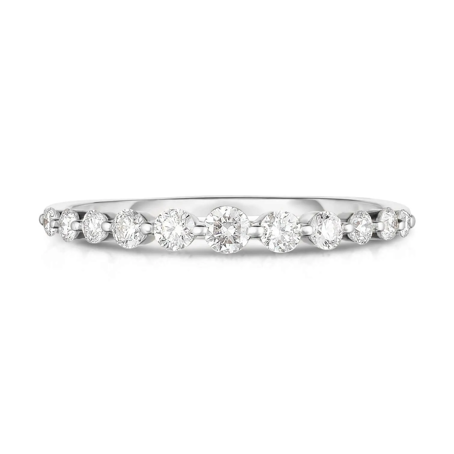 Minimalist Moissanite Engagement Ring Unique White Gold Moissanite Wedding Ring for Women 1.00MM Minimal Stacking Thin Ring Anniversary Gift