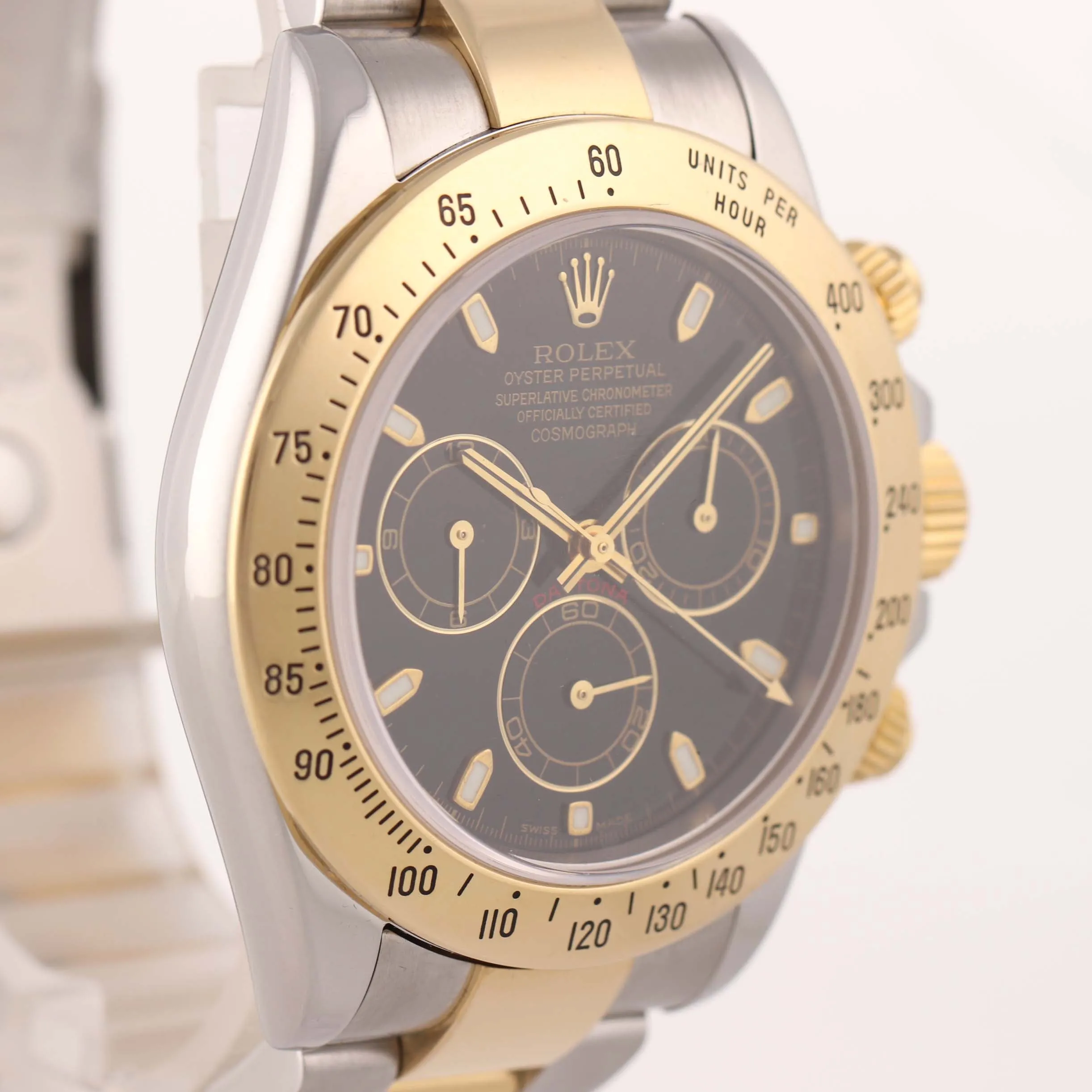 MINT 116523 Rolex Daytona Chrono Black Steel 18k Gold Two Tone Watch Box