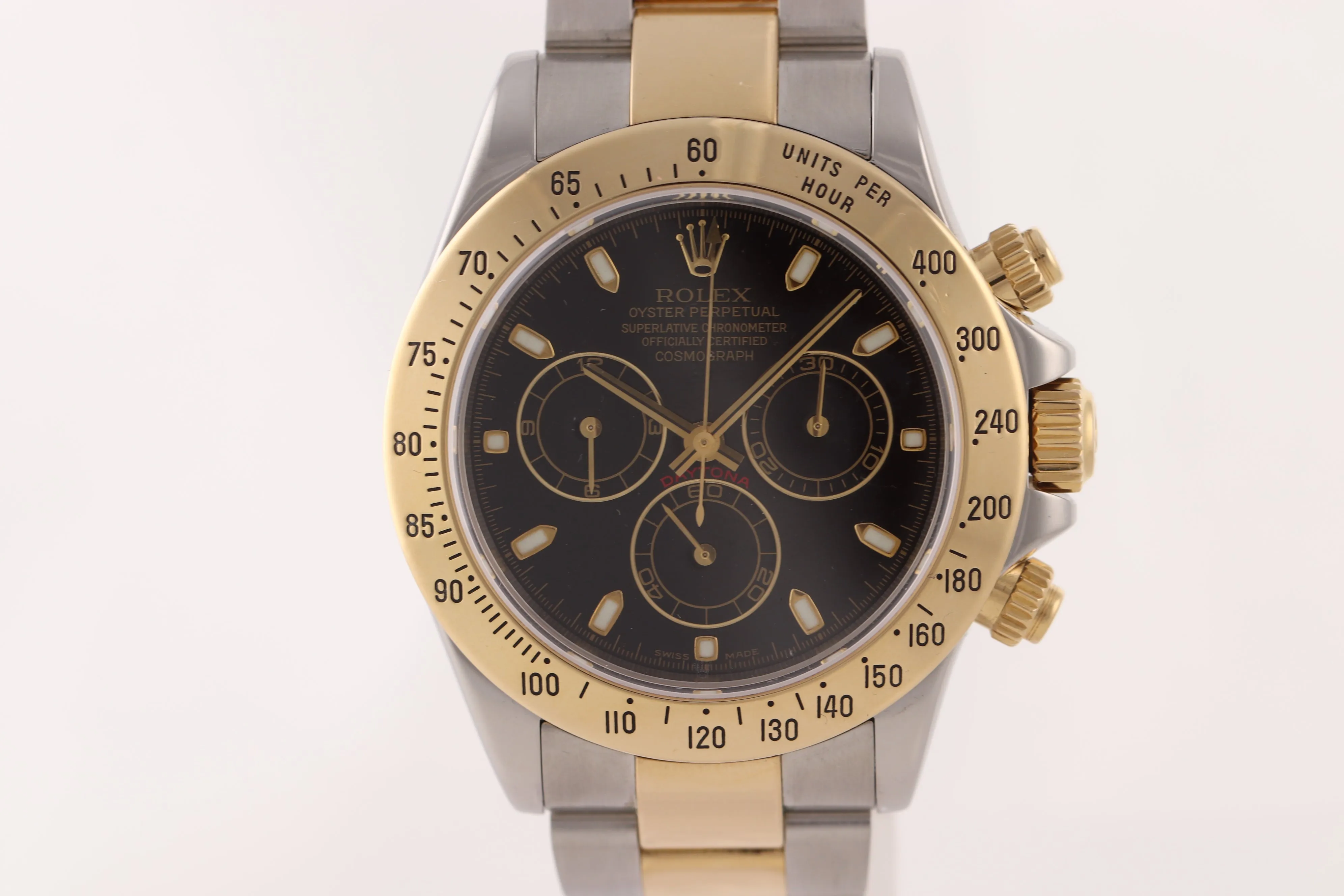 MINT 116523 Rolex Daytona Chrono Black Steel 18k Gold Two Tone Watch Box