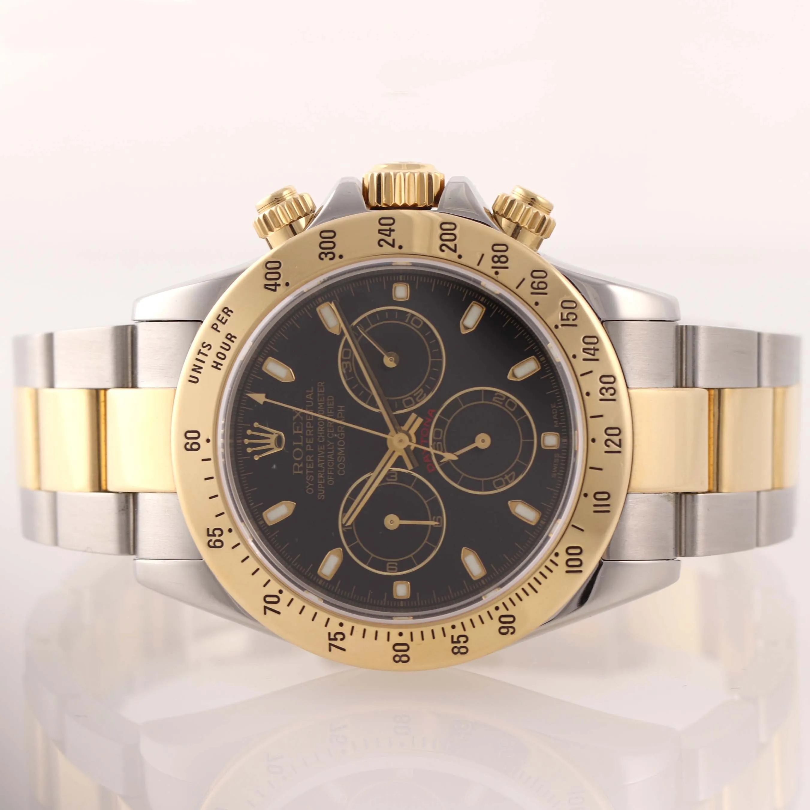 MINT 116523 Rolex Daytona Chrono Black Steel 18k Gold Two Tone Watch Box