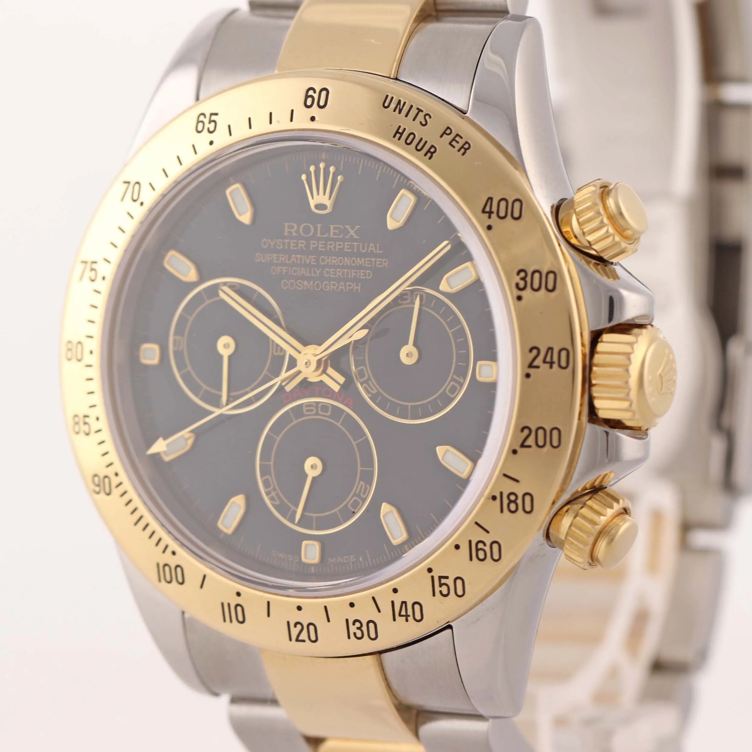 MINT 116523 Rolex Daytona Chrono Black Steel 18k Gold Two Tone Watch Box
