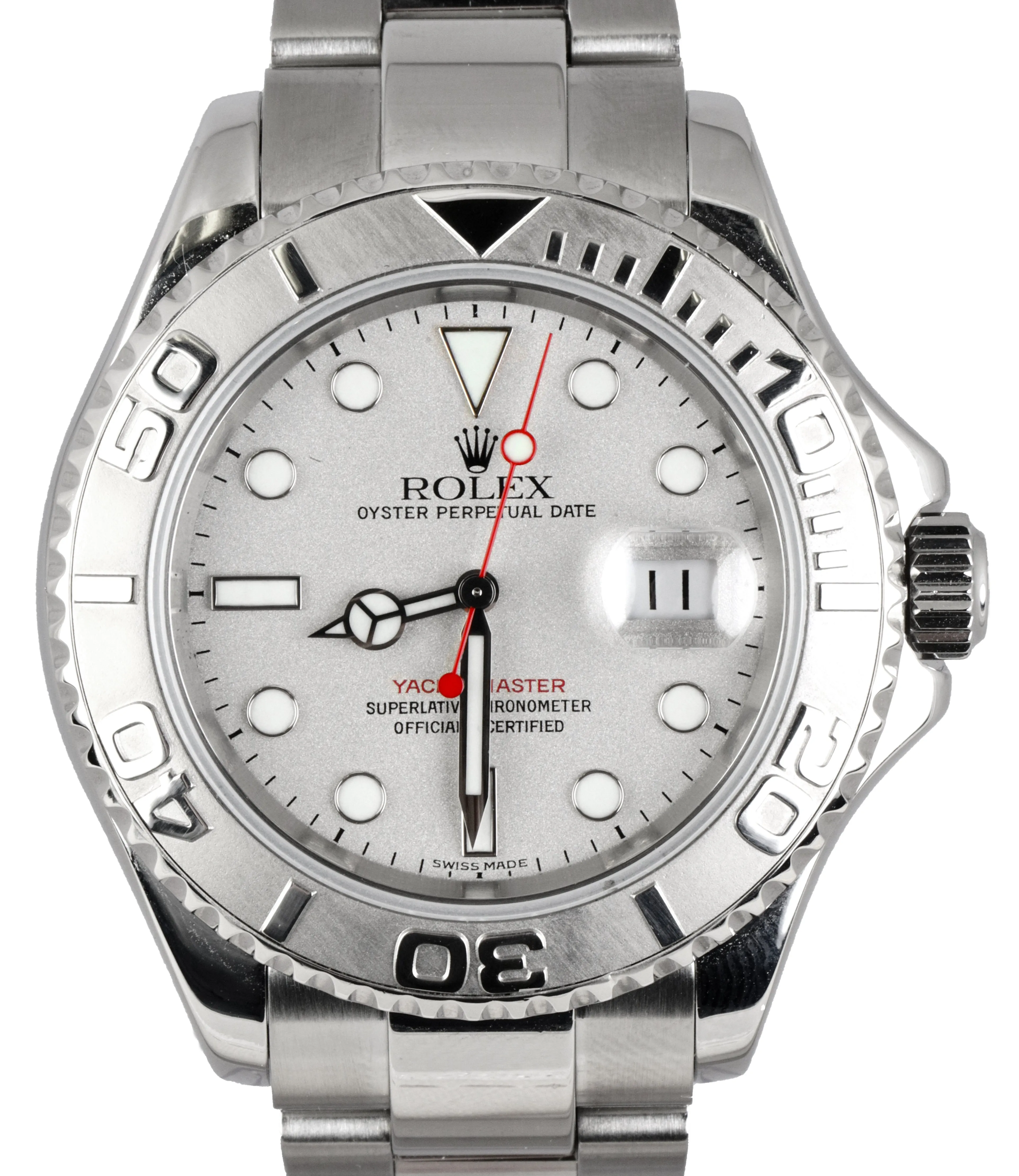 MINT 2001 Rolex Yacht-Master 16622 K Stainless Platinum 40mm Swiss Date Watch