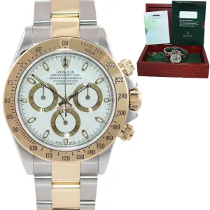 MINT 2004 PAPERS Rolex Daytona 116523 White Steel 18k Gold Two Tone Watch Box