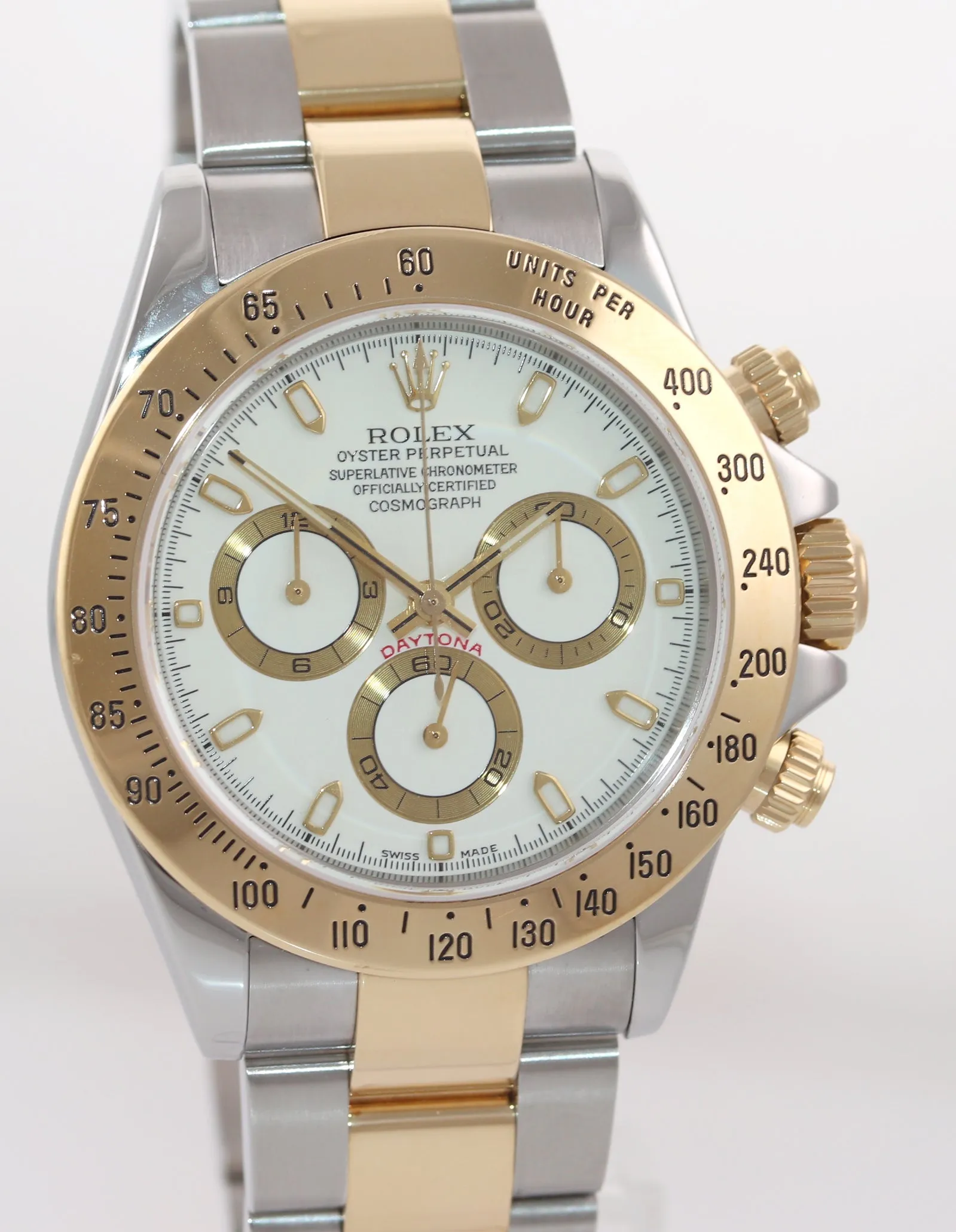 MINT 2004 PAPERS Rolex Daytona 116523 White Steel 18k Gold Two Tone Watch Box