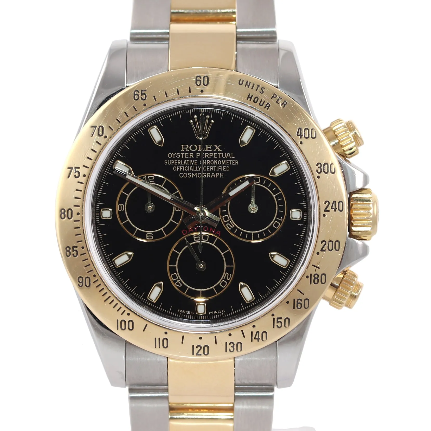 MINT 2009 Rolex Daytona 116523 Black Steel 18k Yellow Gold Two Tone Watch Box