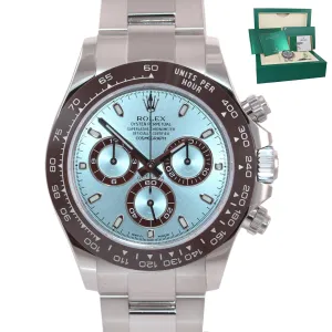 MINT 2018 PAPERS Rolex Daytona 116506 Platinum Glacier Platona Blue Watch Box