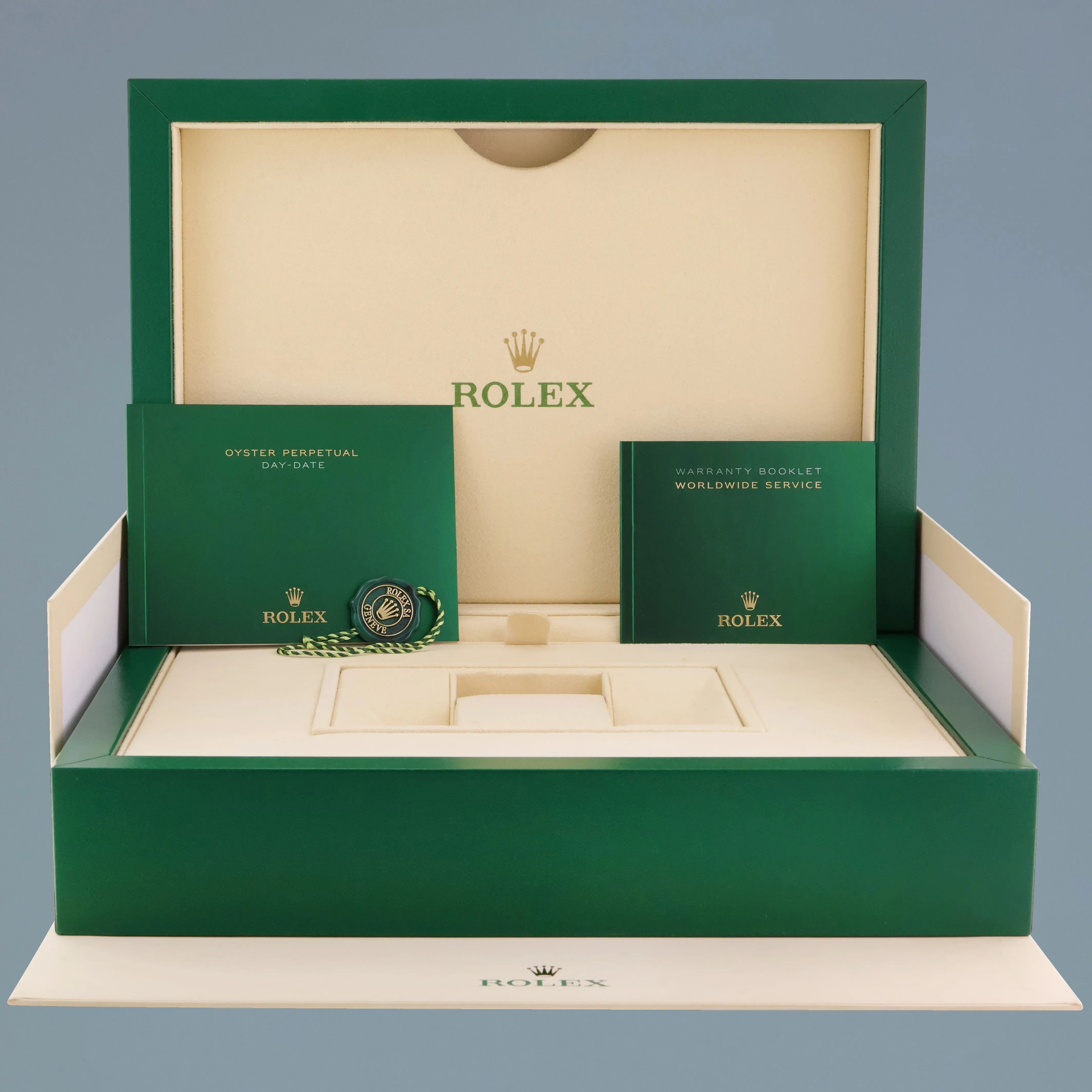 MINT 2020 Rolex Platinum President Day Date 40 Blue Baguette Diamond 228206 Watch