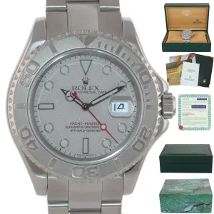 MINT BOX AND PAPERS Rolex Yacht-Master 16622 Steel Platinum Dial 40mm Watch