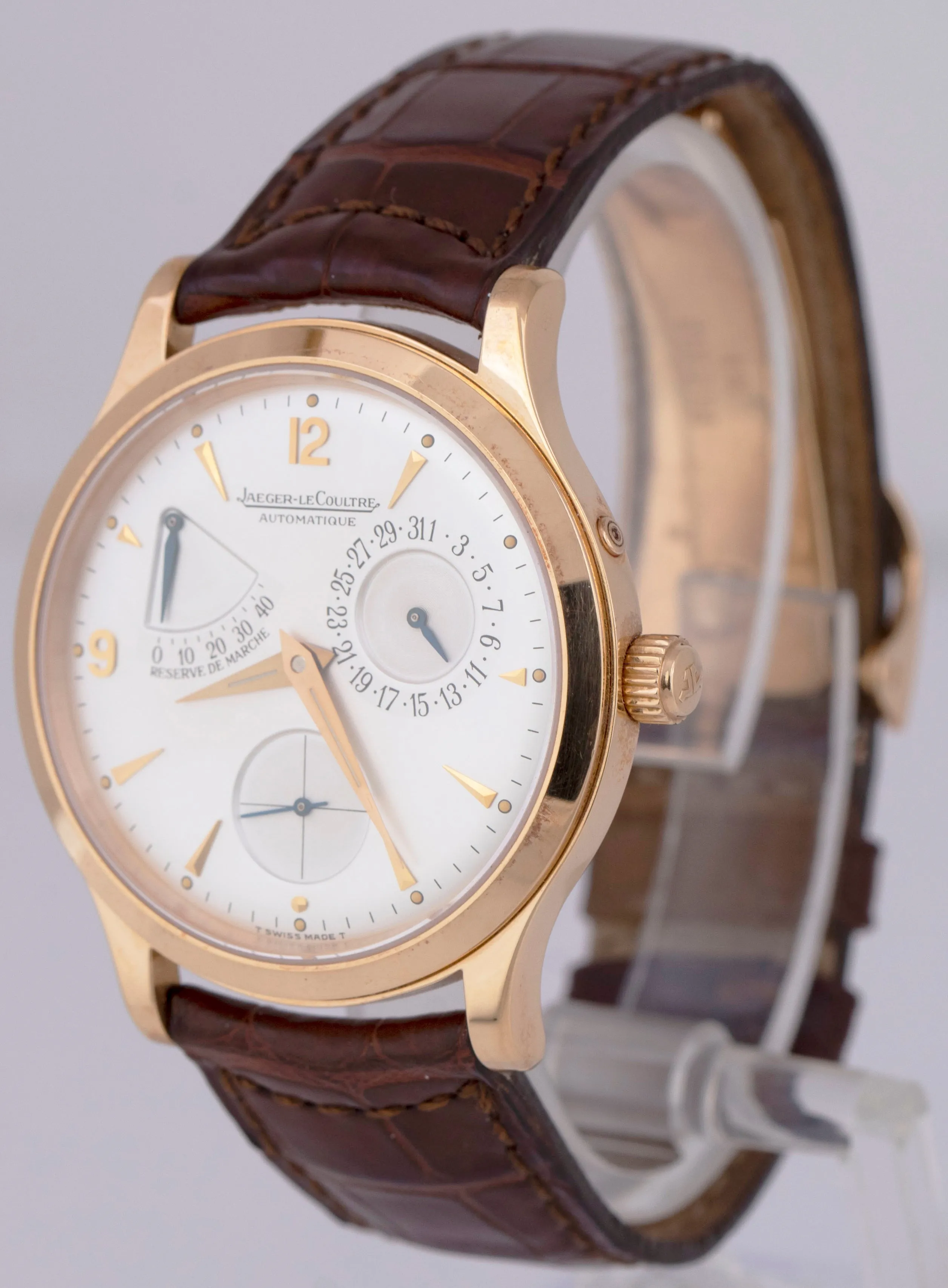 MINT Jaeger LeCoultre JLC Master Control Reserve De Marche 37mm 18K 140.2.93 BOX