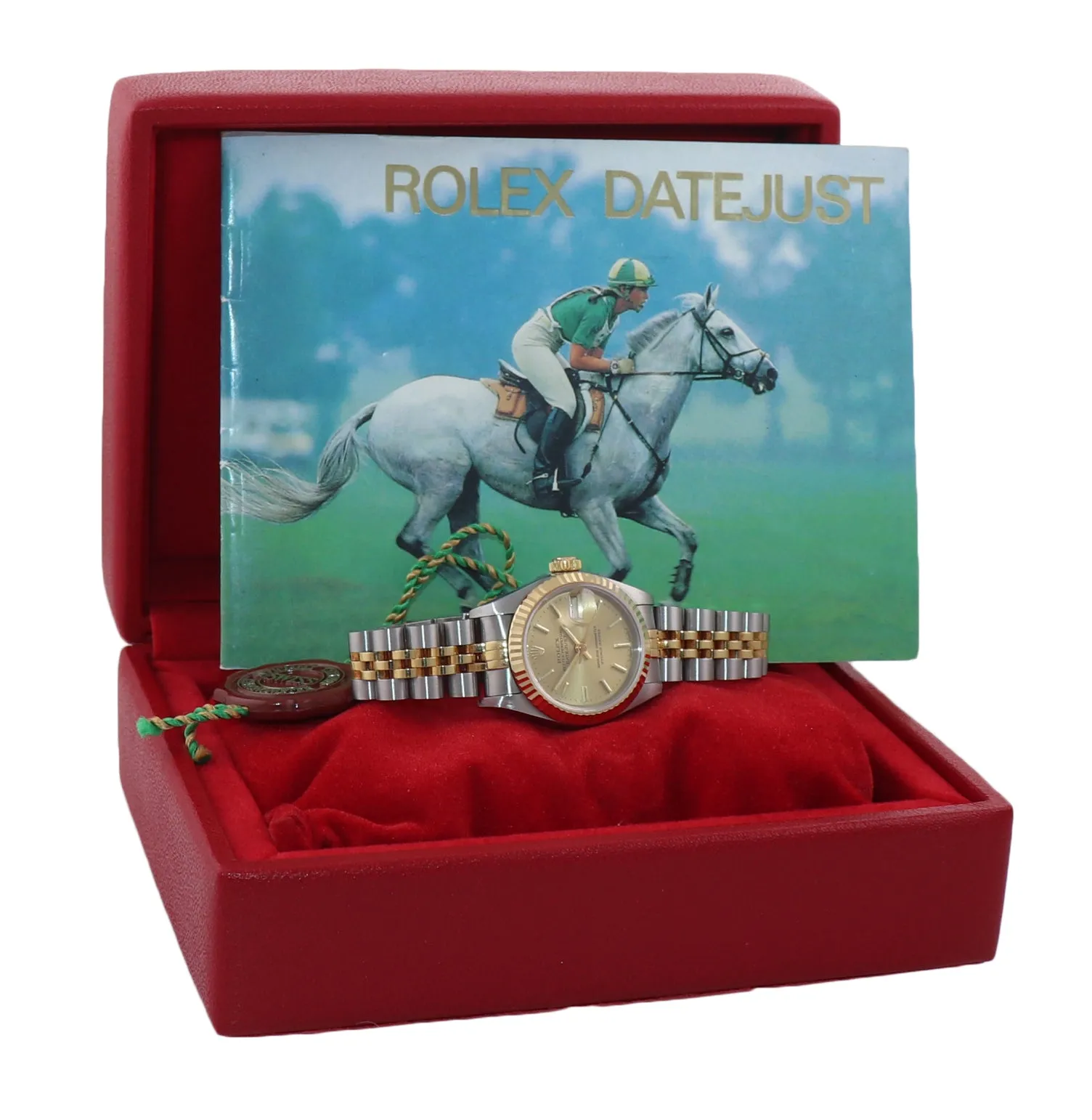 MINT Ladies Rolex DateJust 79173 Two Tone Gold Jubilee Champagne Dial Watch Box