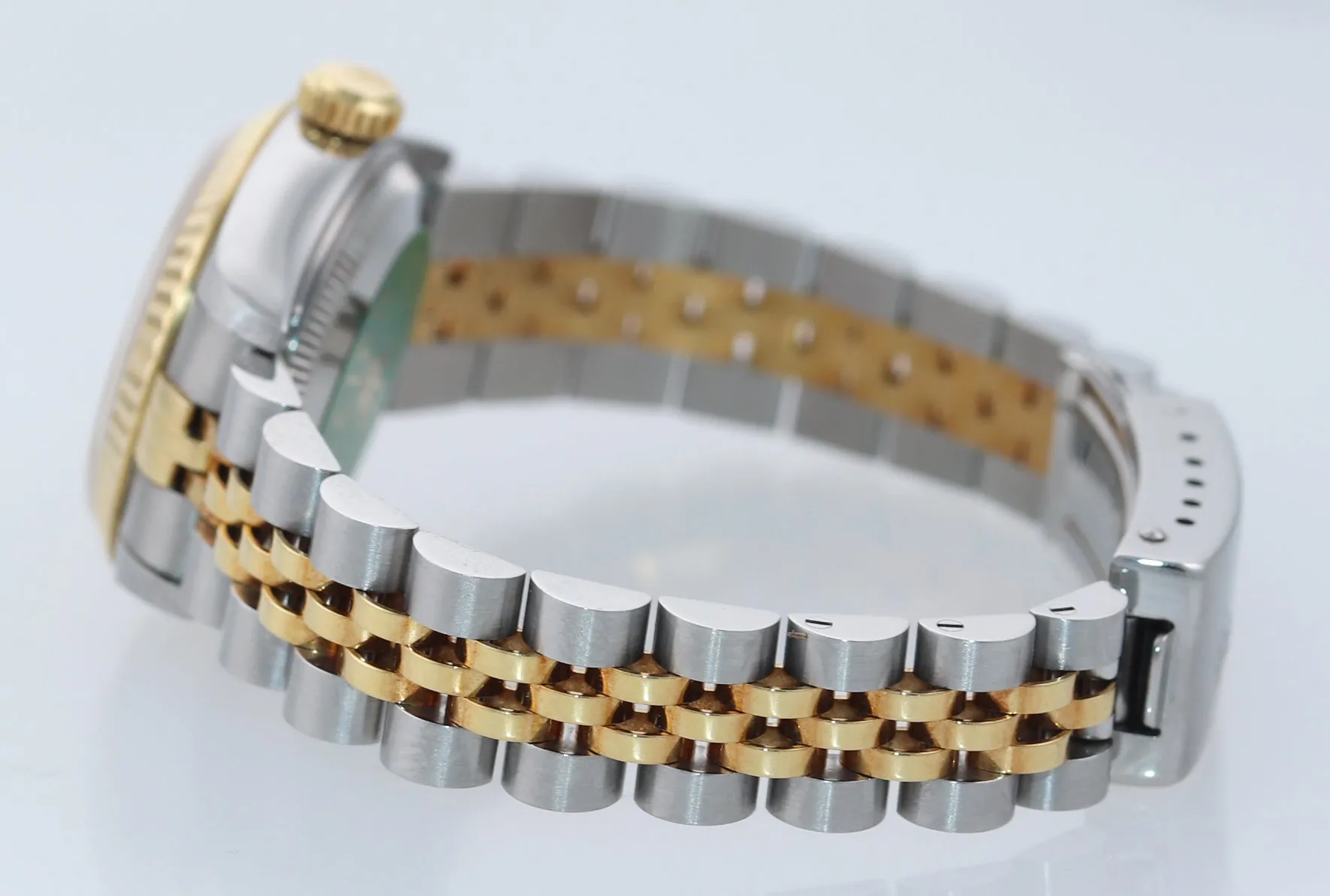 MINT Ladies Rolex DateJust 79173 Two Tone Gold Jubilee Champagne Dial Watch Box