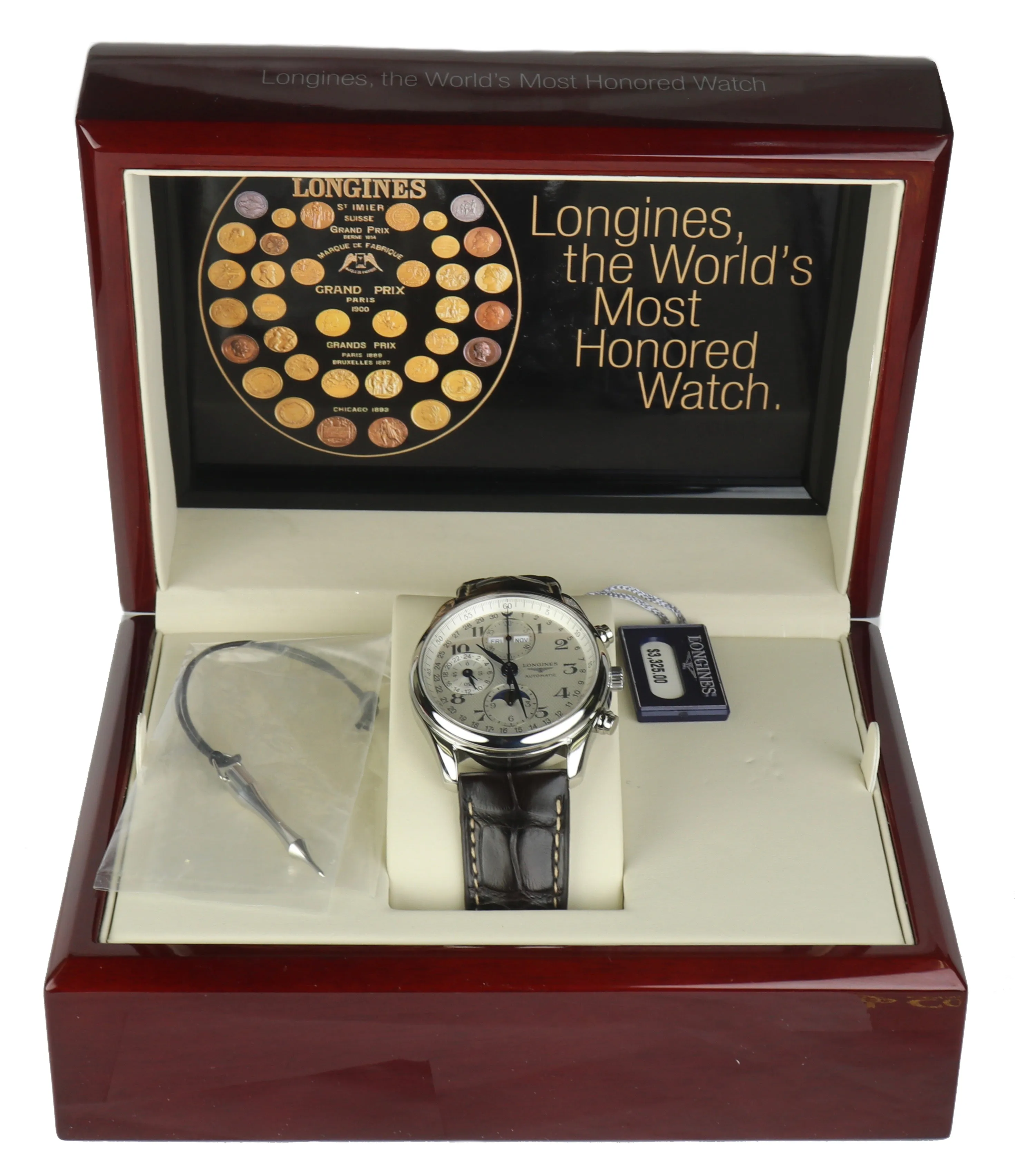 MINT Longines Master Collection L2.673.4 40mm Moonphase Steel Automatic White