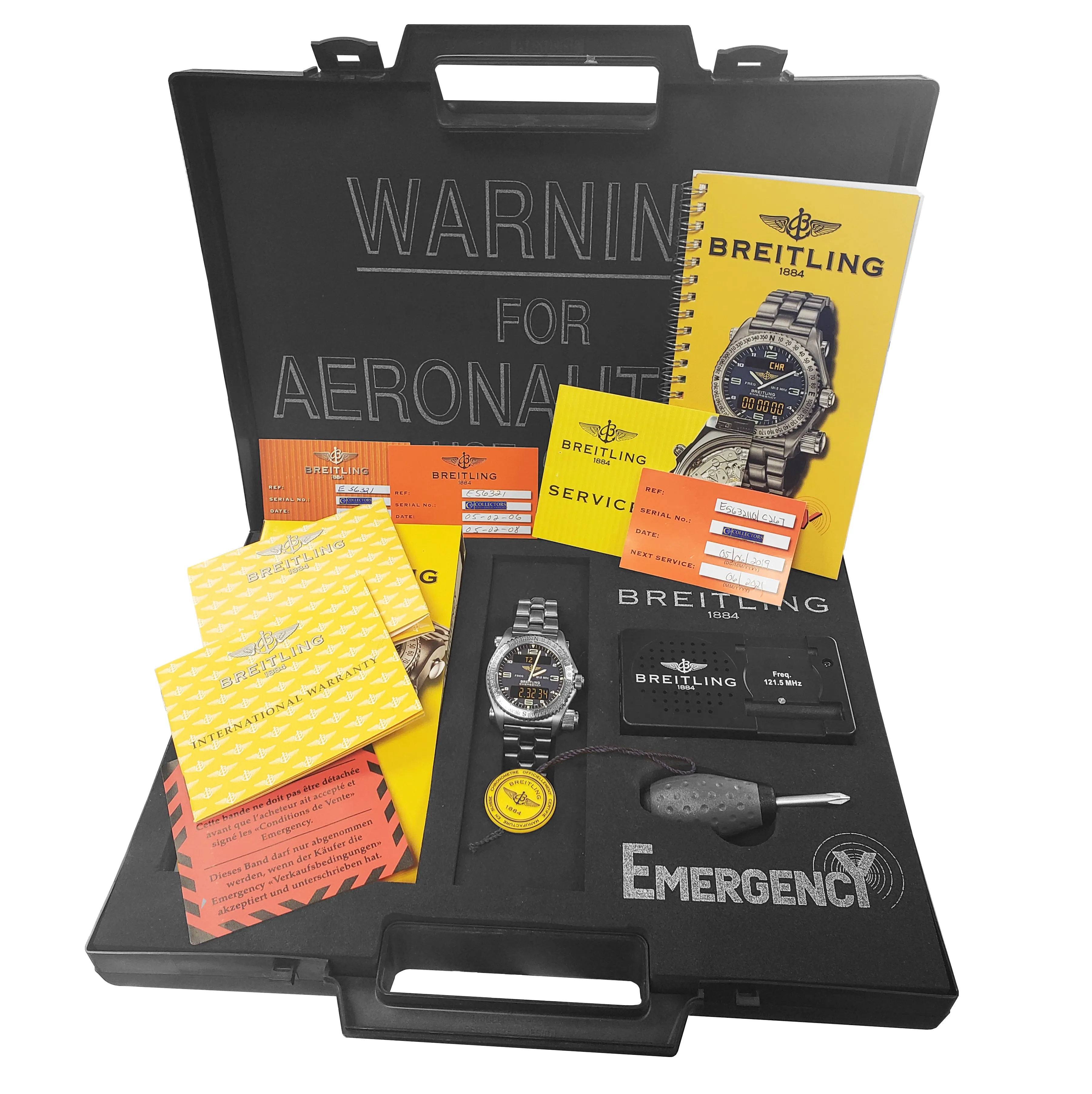 MINT Men's Breitling Emergency Mission Titanium E56121 BLUE 43mm Watch E56321