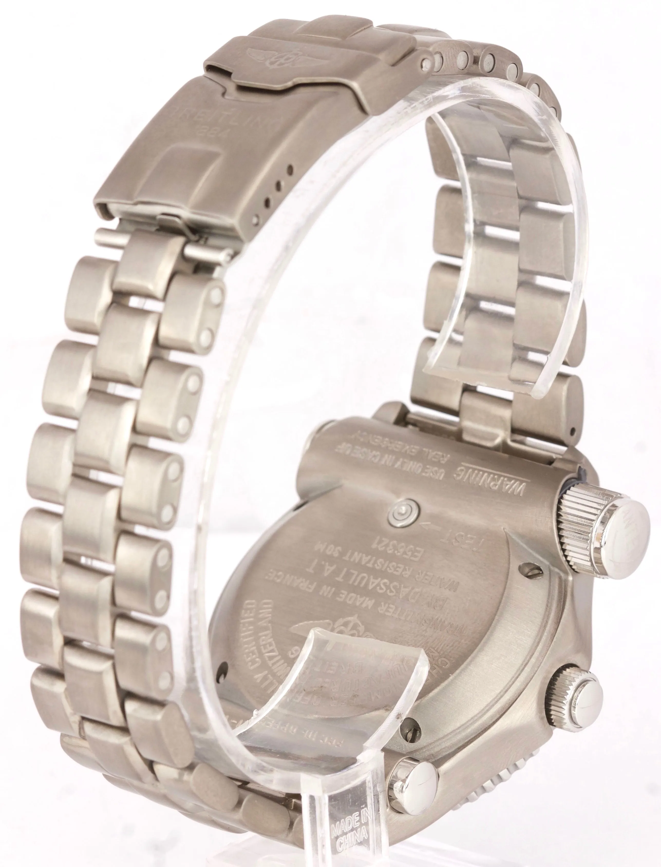 MINT Men's Breitling Emergency Mission Titanium E56121 BLUE 43mm Watch E56321