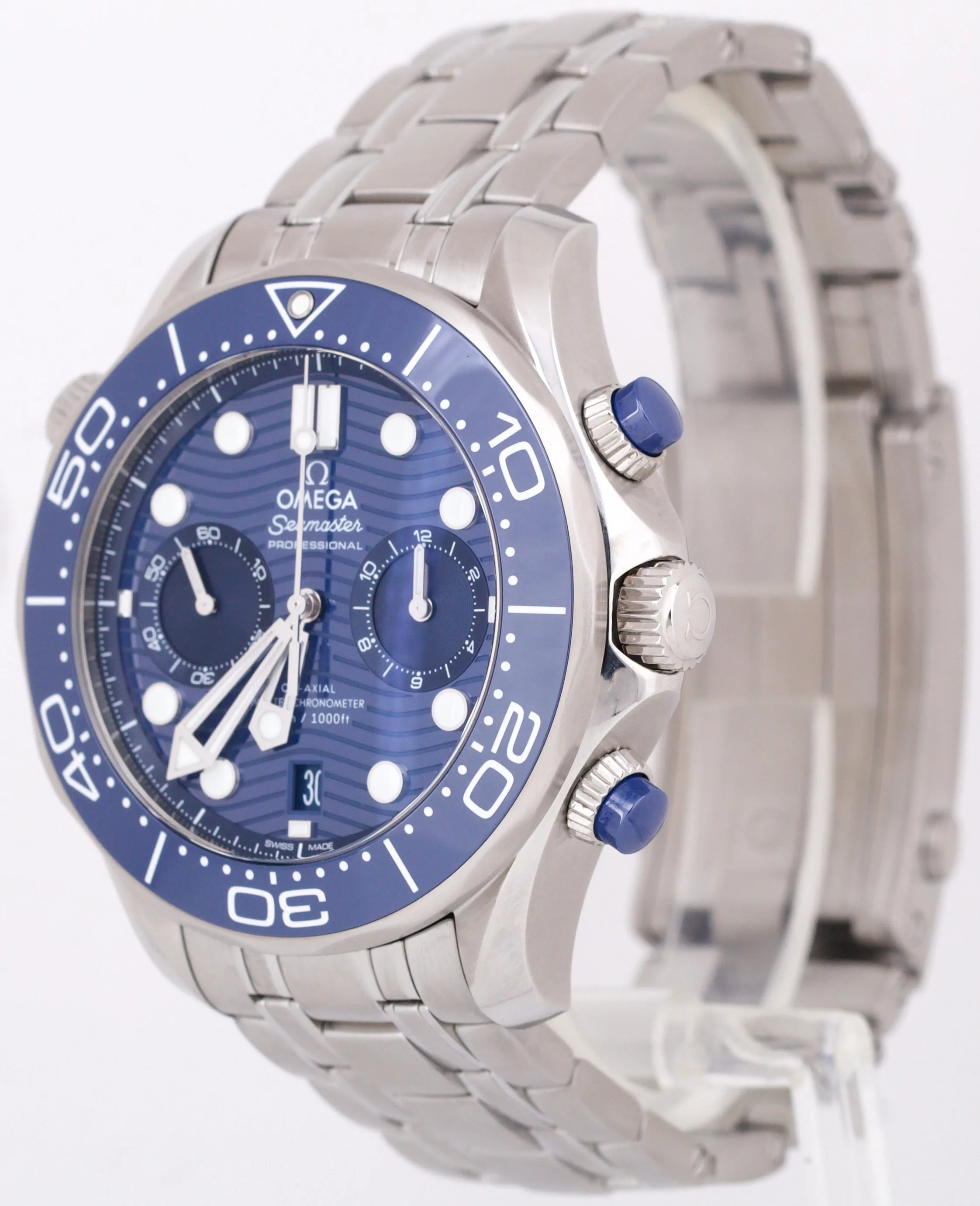 MINT Omega Seamaster Diver 300M 44mm BLUE WAVE 210.30.44.51.03.001 Watch BOX