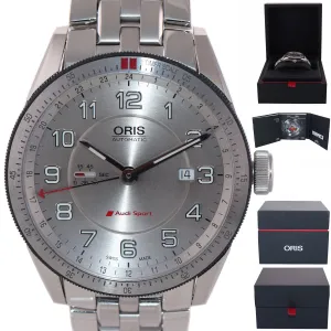MINT Oris Audi Sport 7701 GMT Date 44mm Stainless Steel Automatic Watch